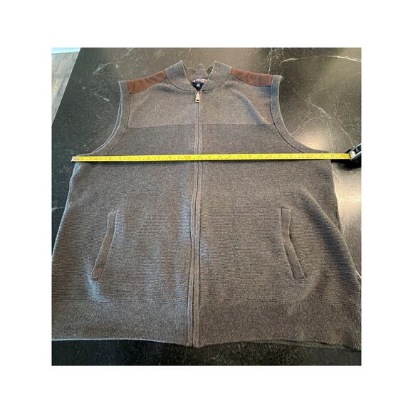 Roundtree & Yorke 100% Cotton gray charcoal and brown suede 2XB - Picture 6 of 7